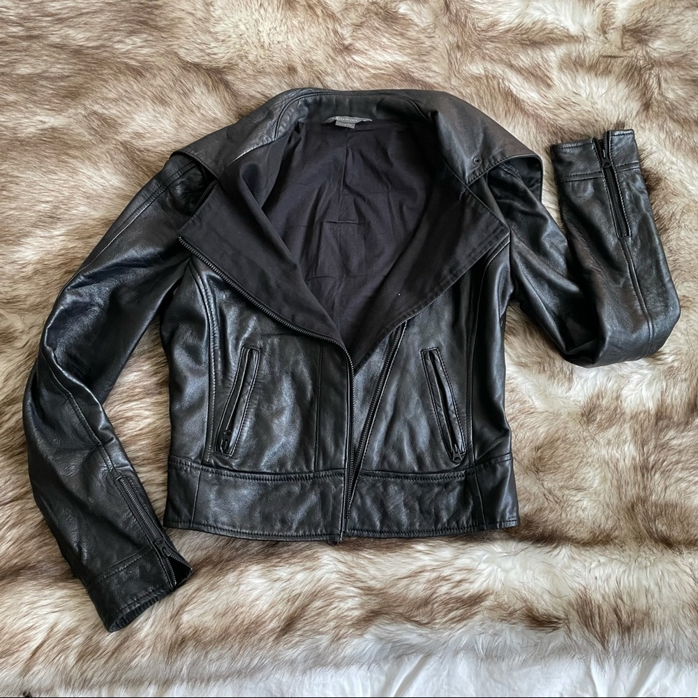 RARE cropped Leather motorcycle jacket